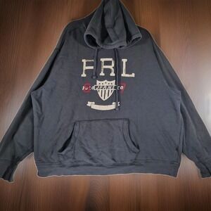 Vintage Polo Jeans Co. Ralph Lauren XXL Faded Navy Graphic Pullover Hoodie Y2K